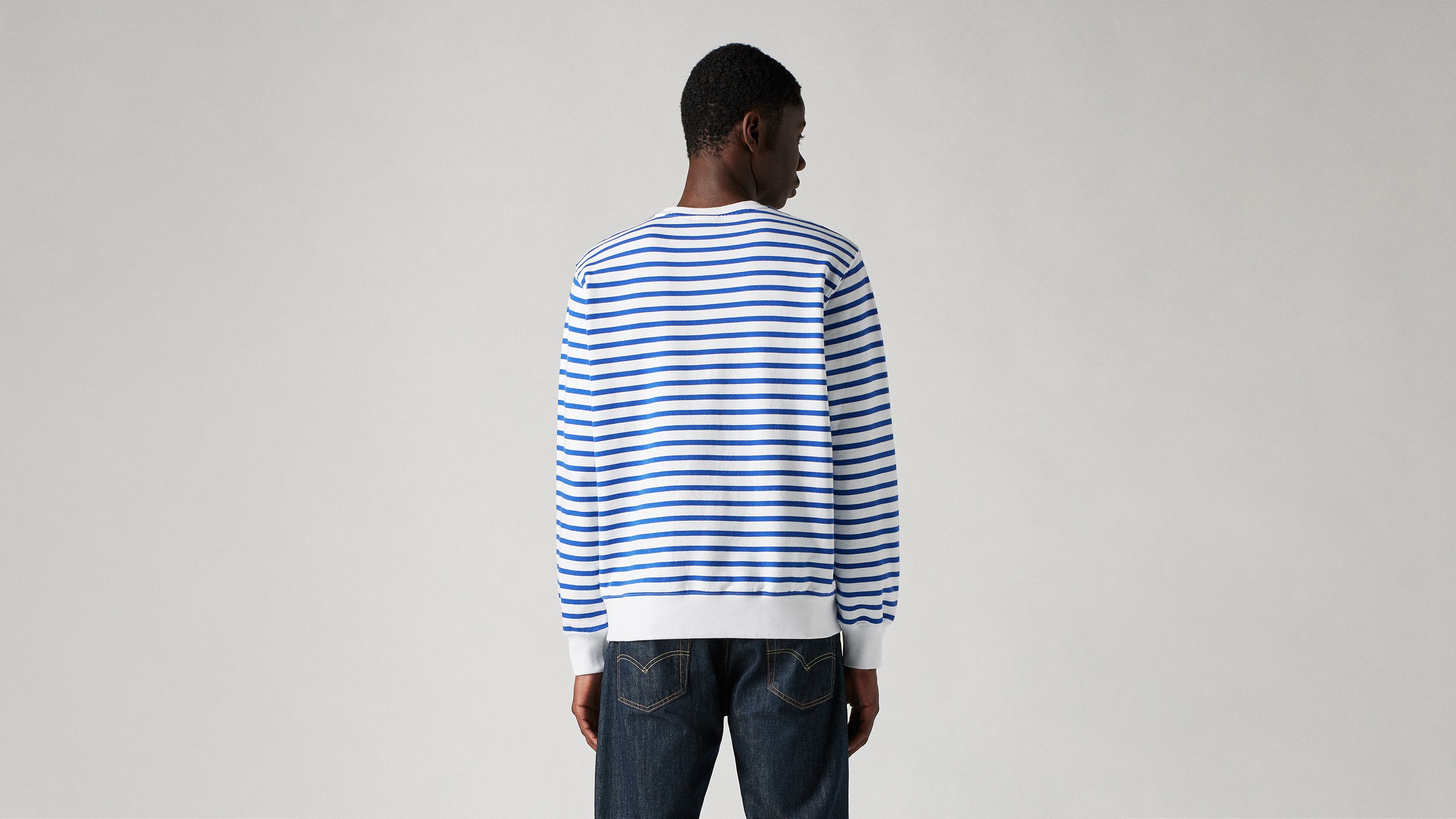 Sweat-shirt col rond Original Housemark - Mariner White + French Terry - Bleu