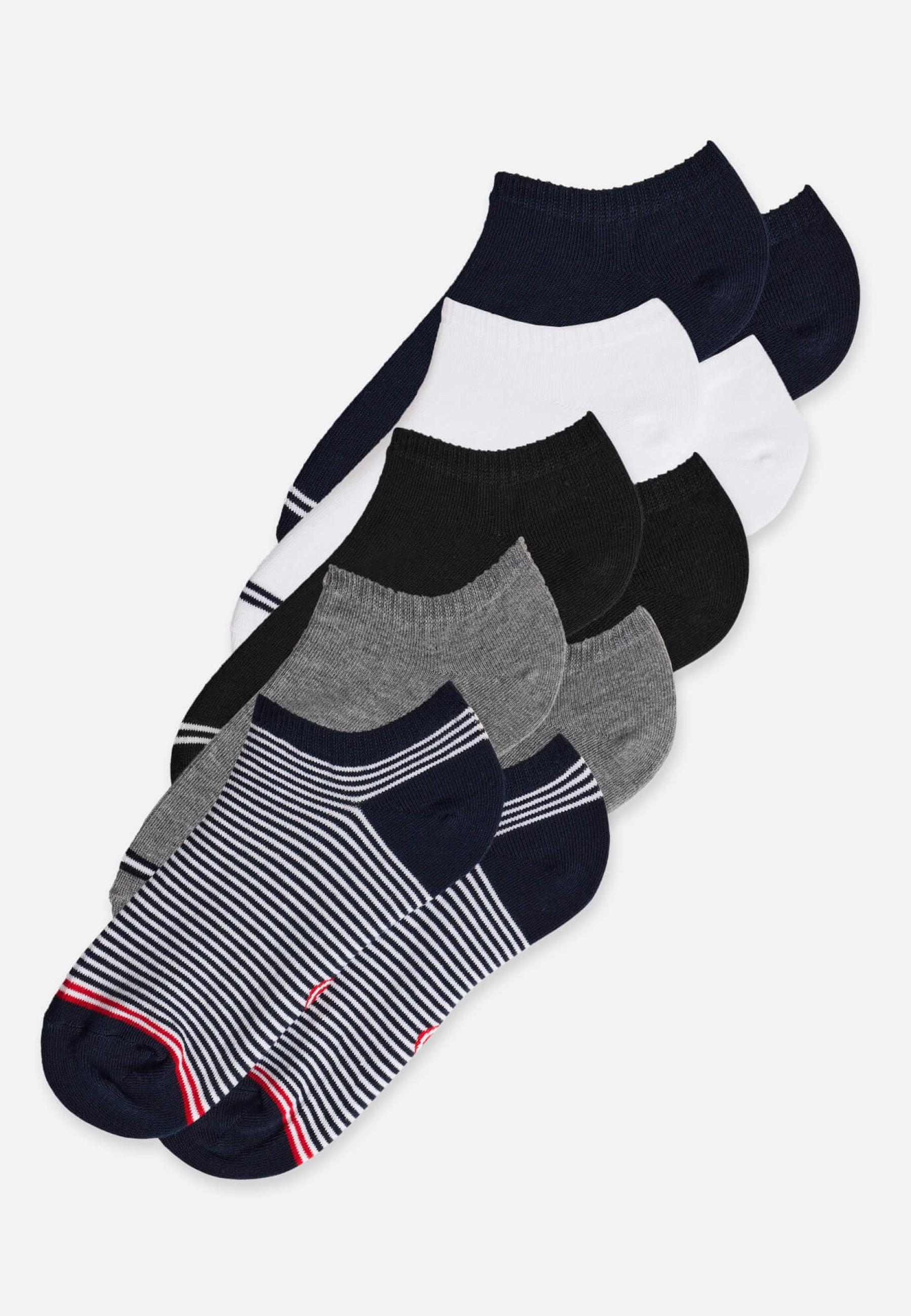 Cinquo de socquettes en coton-Pack Cinquo Socquettes Jo Marine Gris Chiné Blanc Noir