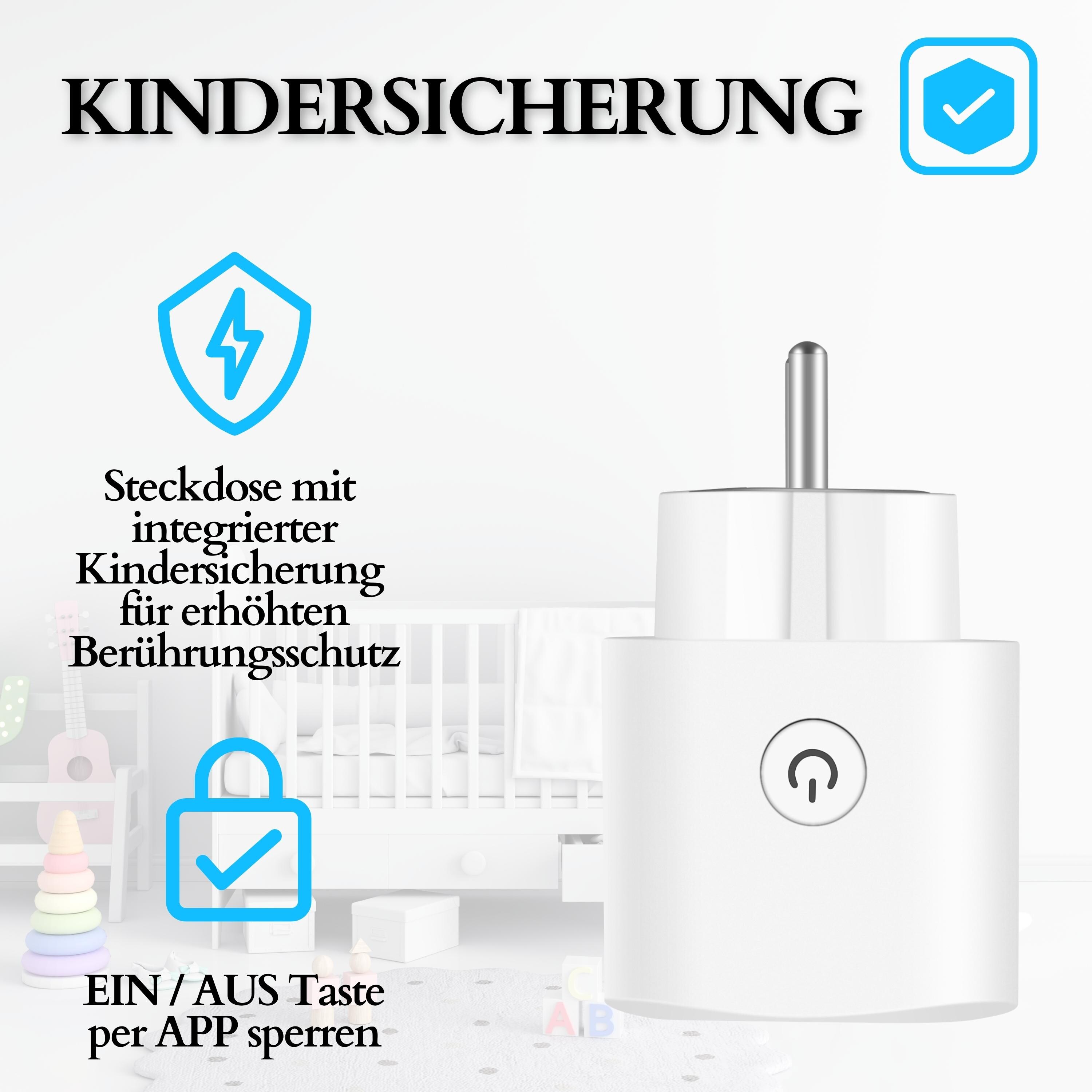 Echos Smart WLAN Steckdose 3er Pack 16A m. Energie Monitor
