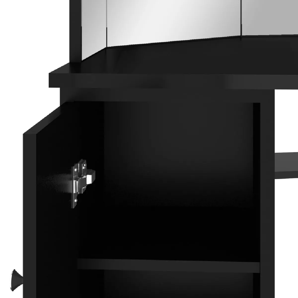 Helloshop26 Coiffeuse d'angle avec led - Noir