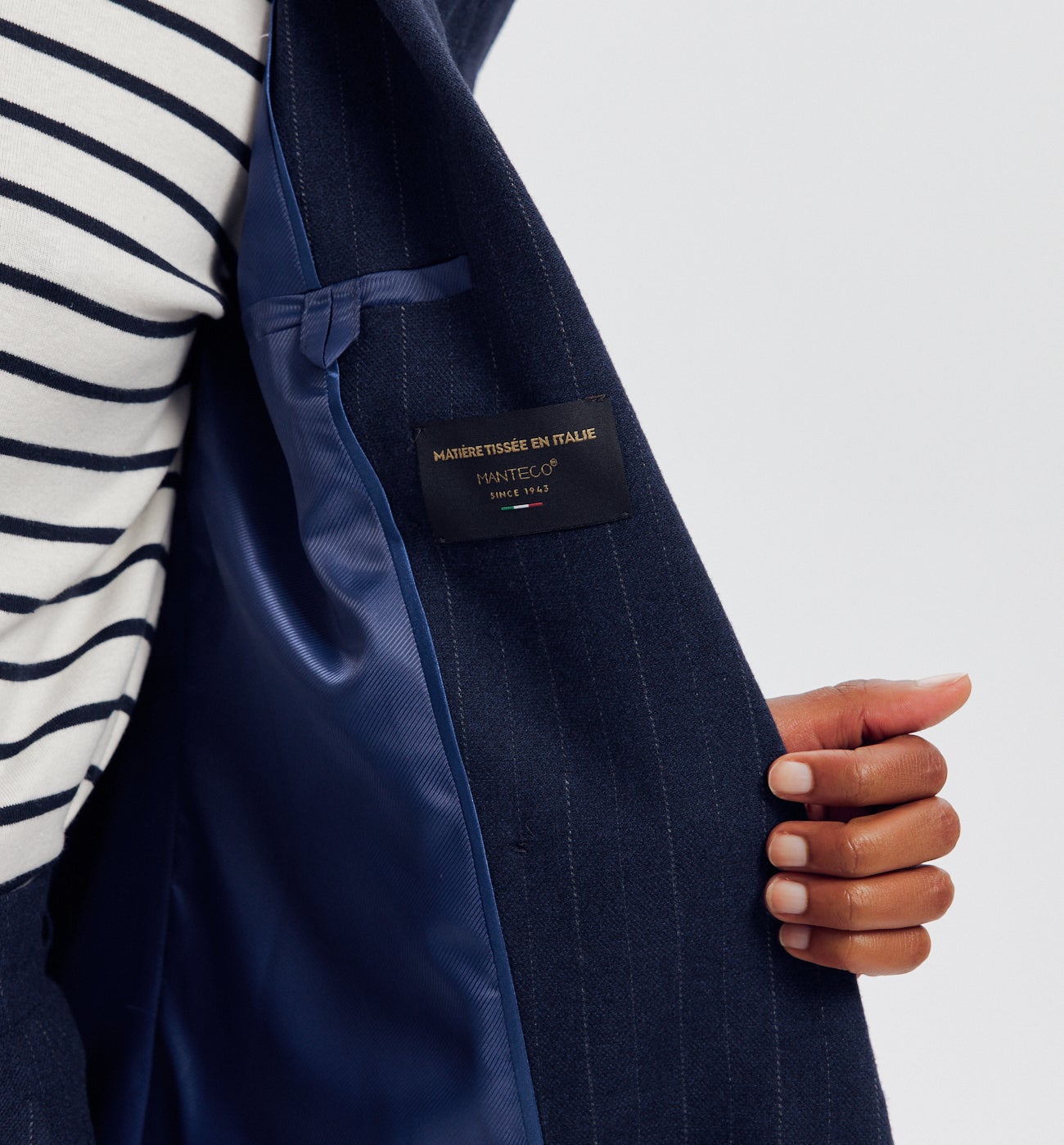 Veste de tailleur rayée Femme - Rayé marine