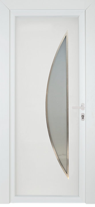 Porte d'entrée FORTIA pvc blanc RAL 9003 Hermoso 96 x h.218 cm poussant gauche