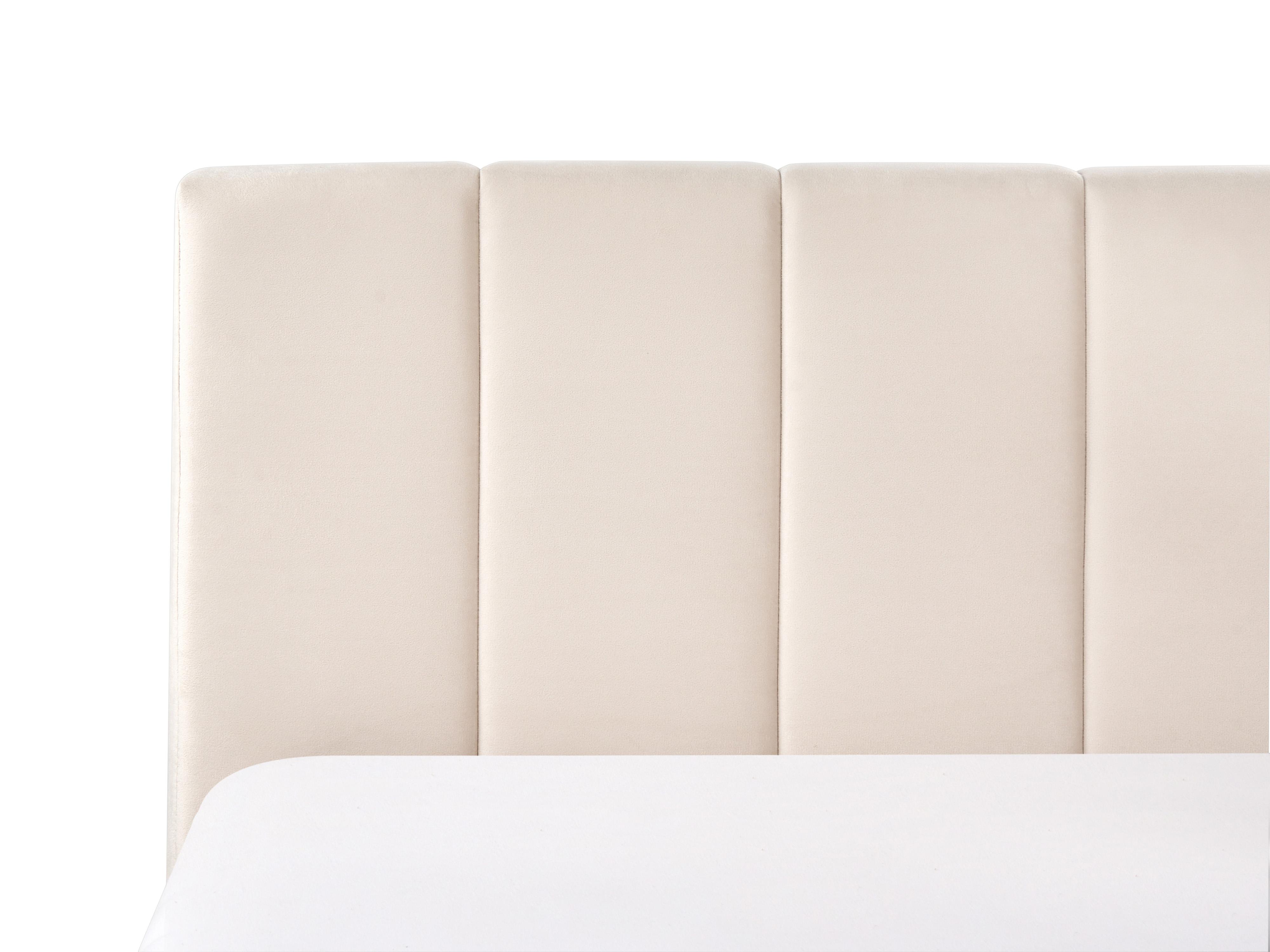 Bed met opbergruimte Fluweel DREUX 180 x 200 cm Lichtbeige