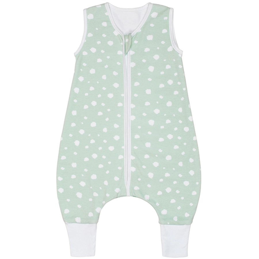 emma & noah Schlafsack mit Füßen Punkte Mint