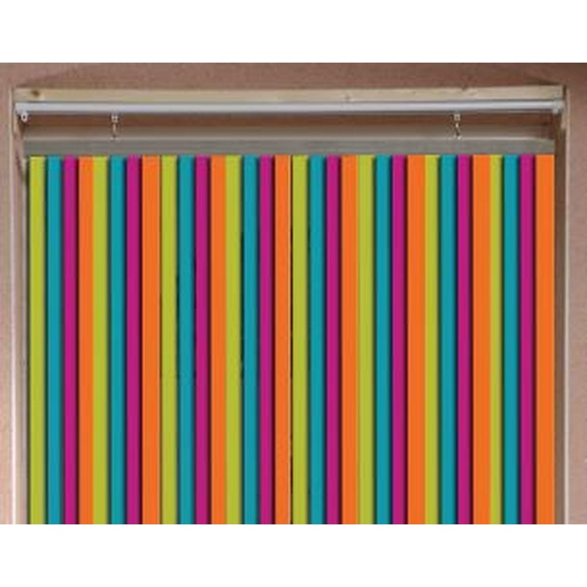RIDEAU DE PORTE LANIERES PLASTIQUE 90 X 220 CM MULTICOLORE
