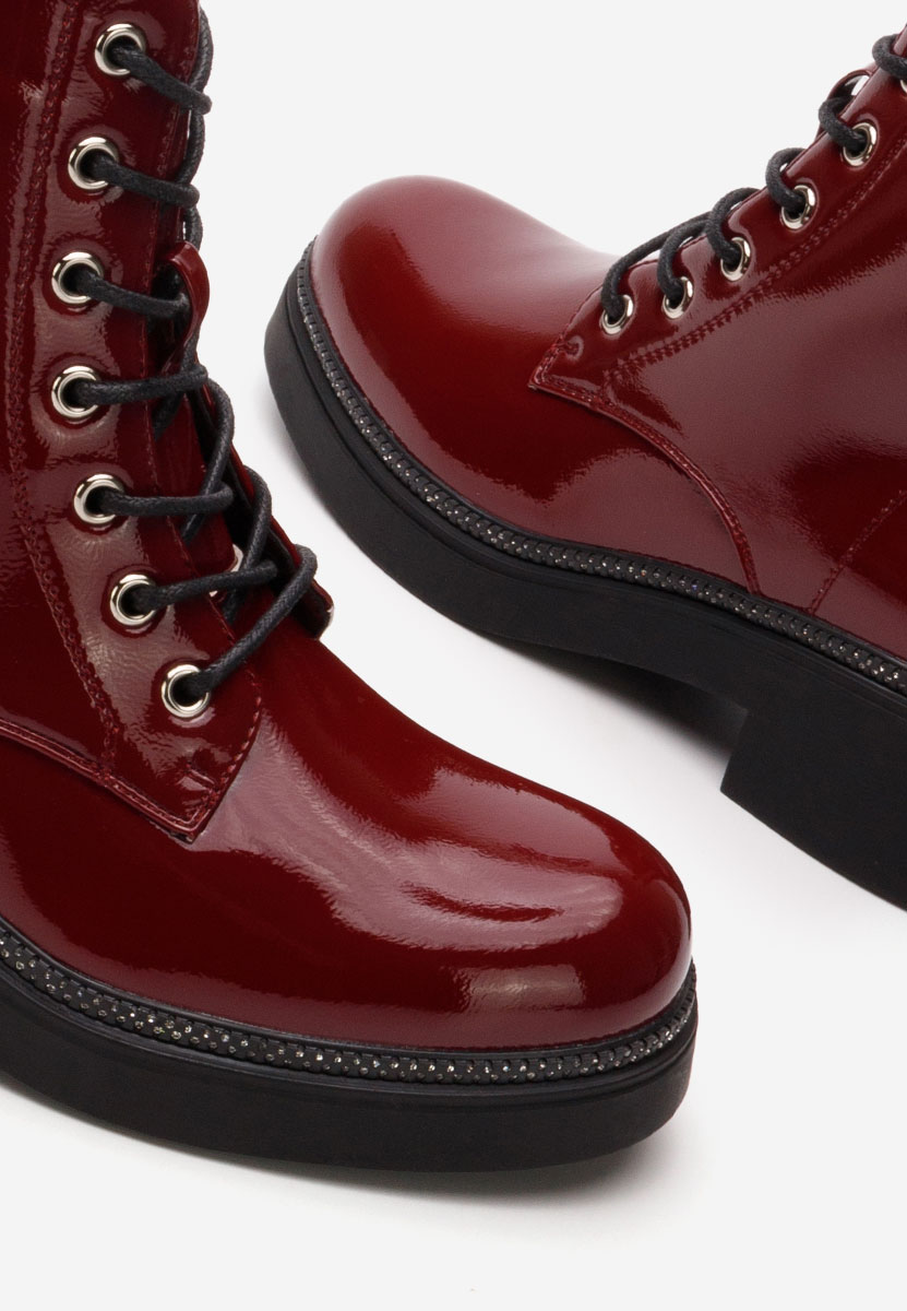 Bottines à lacets rouges Cherise