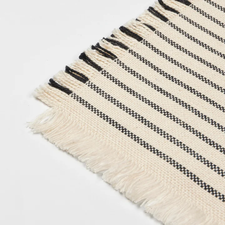 Broste Copenhagen - Elouise Untersetzer, off-white / schwarz (4er-Set)
