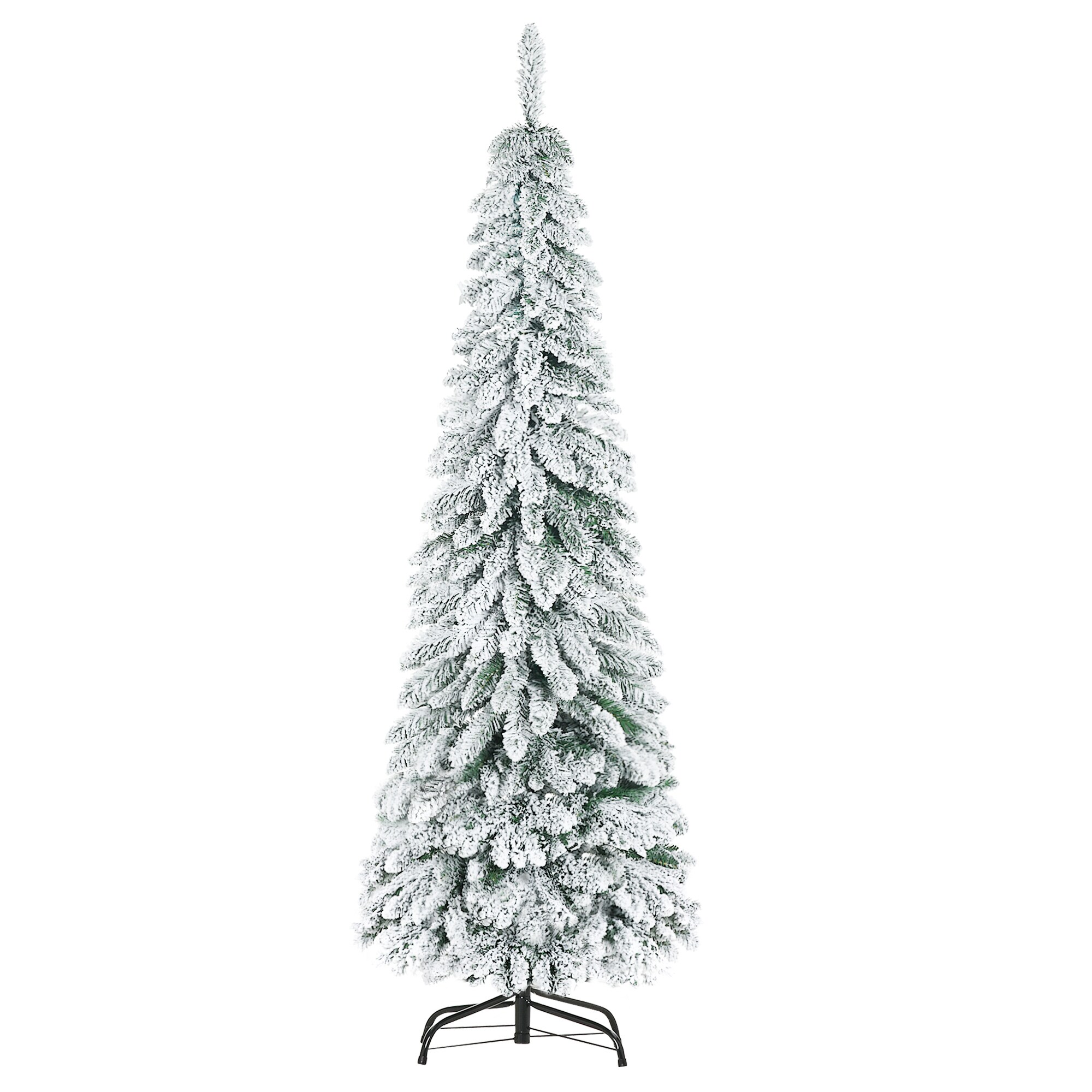 HOMCOM Künstlicher Weihnachtsbaum mit Kunstschnee und 523 Zweigen grün 74L x 74B x 180H cm