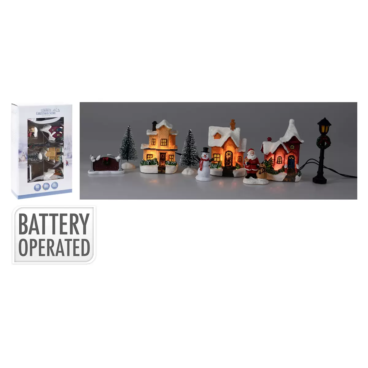 Winterszene LED Bunt
