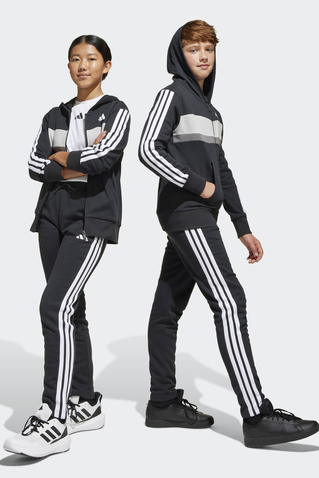 adidas joggingpak zwart/wit