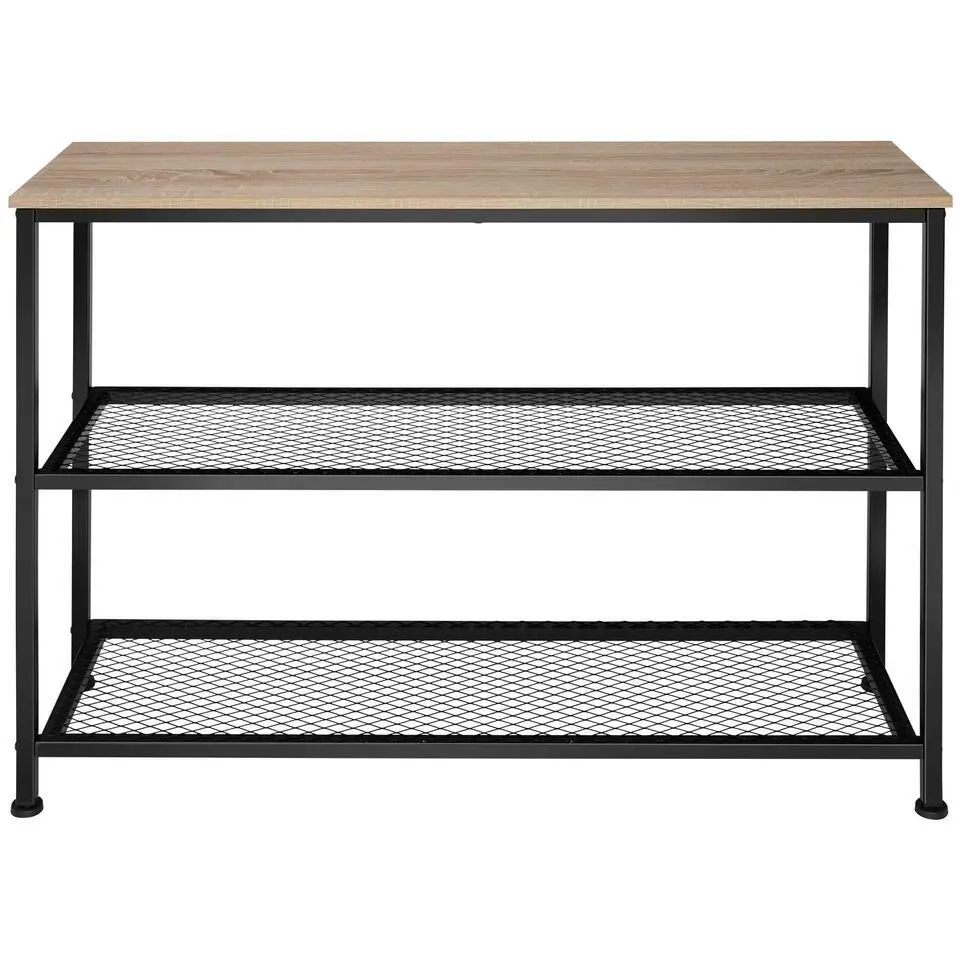 tectake Consoletafel Bristol 100x30x81cm, Industrieel Licht Hout, Eiken Sonoma