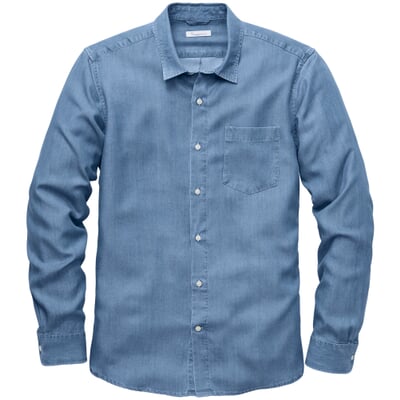 Herrenhemd TENCEL™, Mittelblau