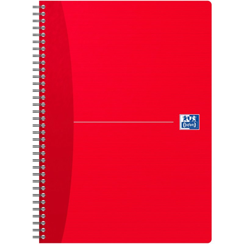 Cahier spirale Oxford Essentials A4 21 x 29,7 cm - ligné - 100 pages - couleurs assorties