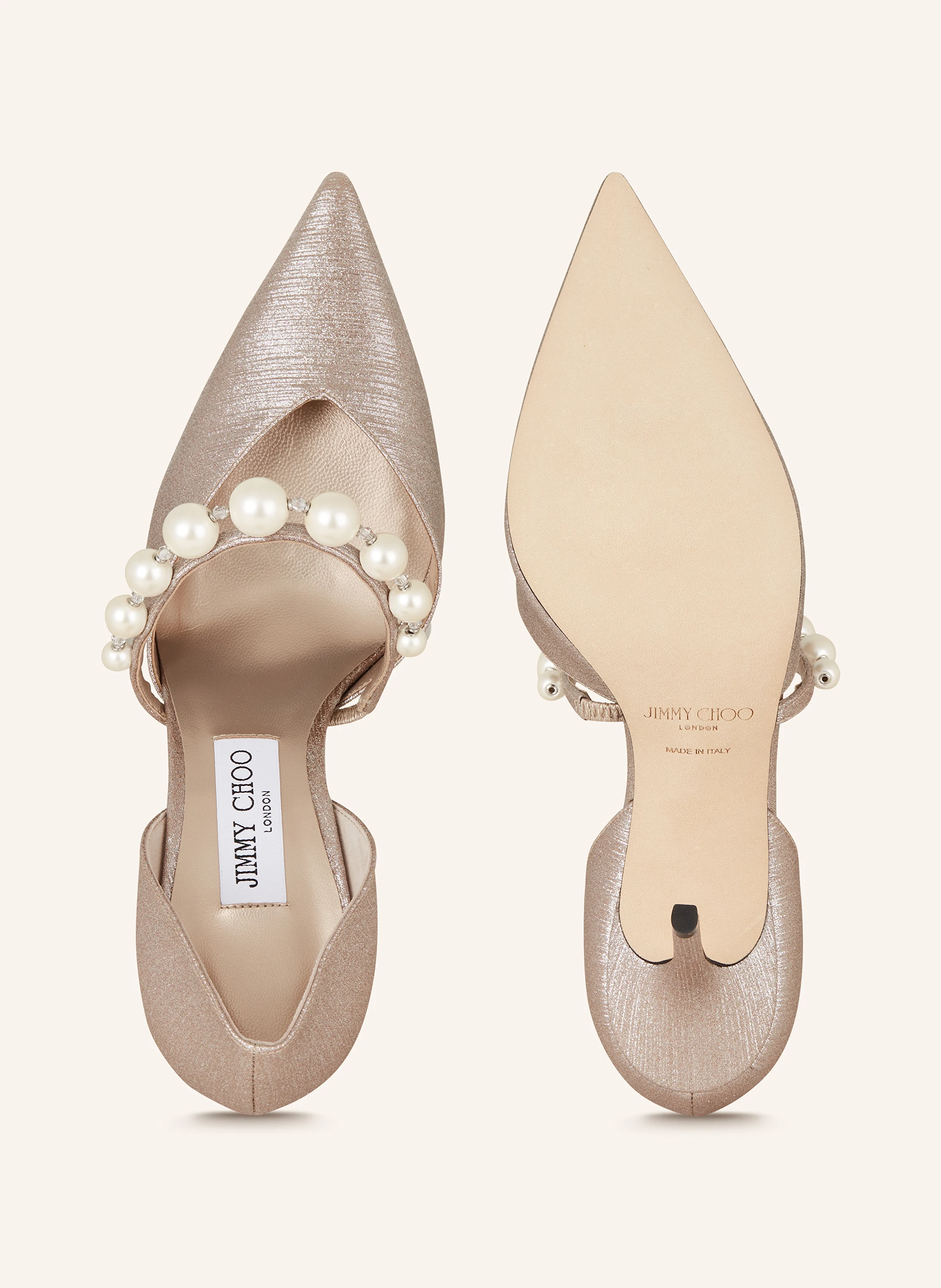 JIMMY CHOO Mary-Jane-Pumps AURELIE 85 mit Schmuckperlen