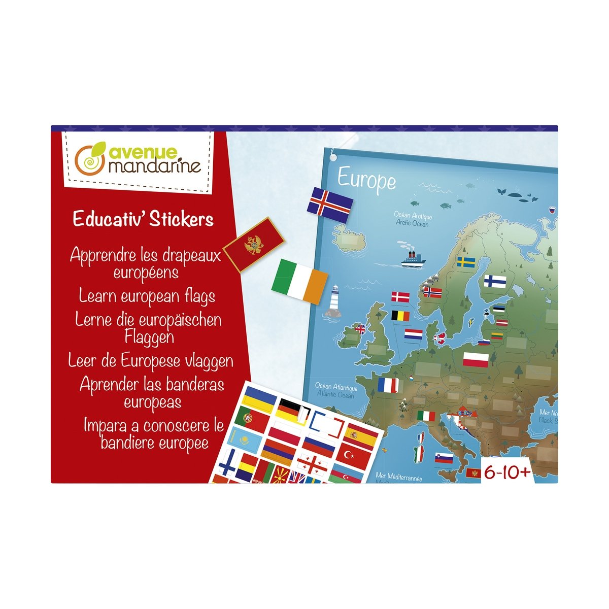 Educativ Stickers - Apprendre les drapeaux européens