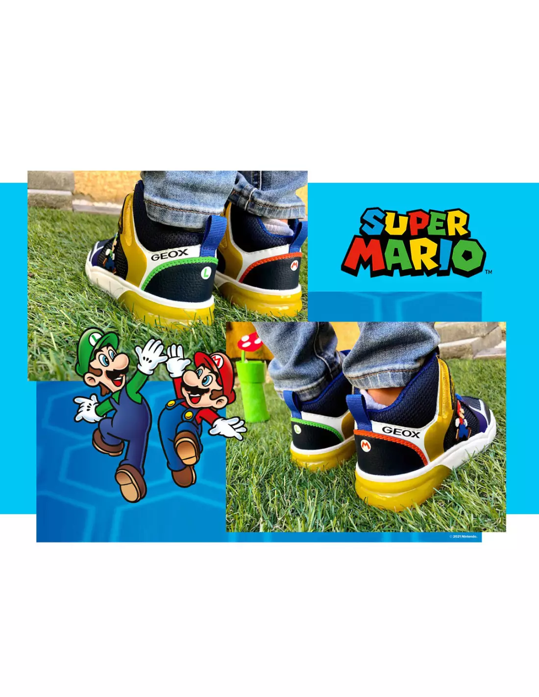 GEOX GRAYJAY SUPER MARIO - Sneakers Royalyellow