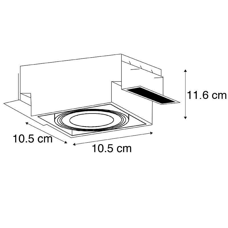 Inbouwspot zwart GU10 AR70 trimless - Oneon