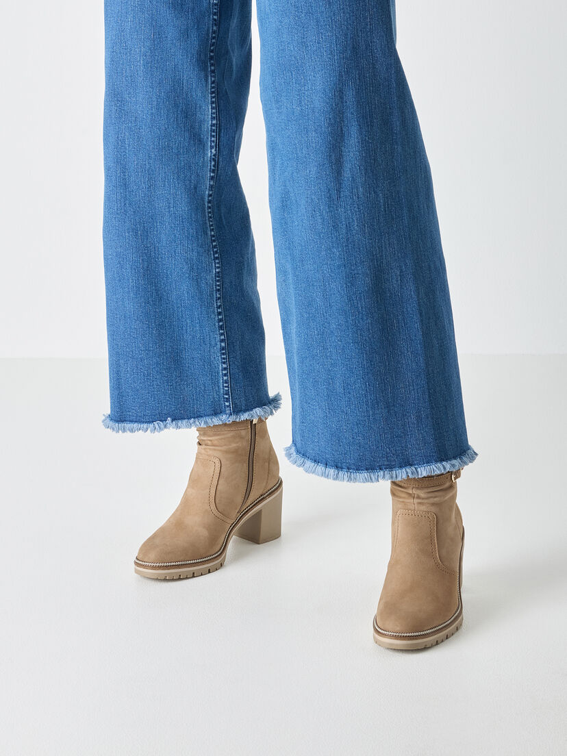 Leren Enkellaarsje - beige