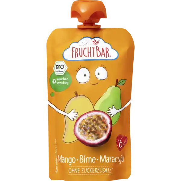Bio Fruchtpüree Mango, Birne, Maracuja