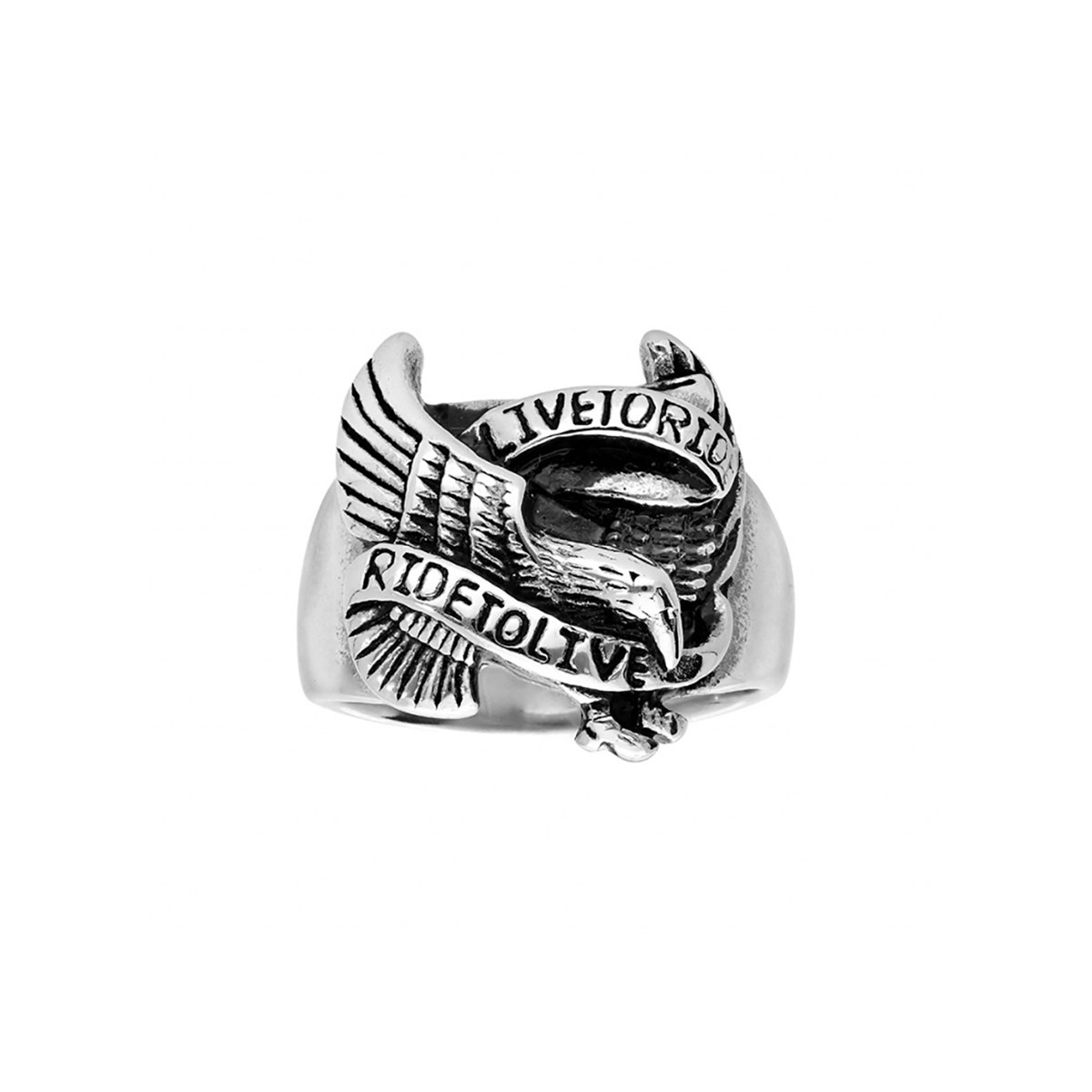 Bague Aigle biker - Acier