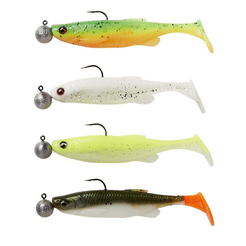 Kit Leurres Souples Armés Savage Gear Fat Minnow T-Tail Rtf