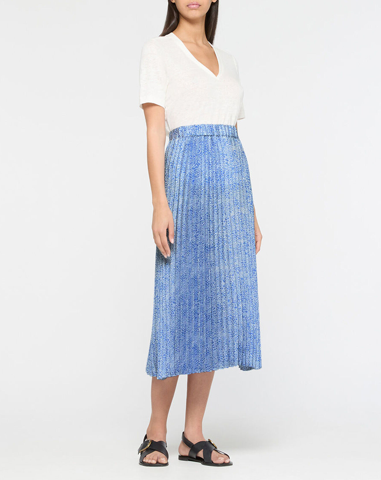 Scotch & Soda Jupe Midi à imprimé fantaisie bleu/blanc