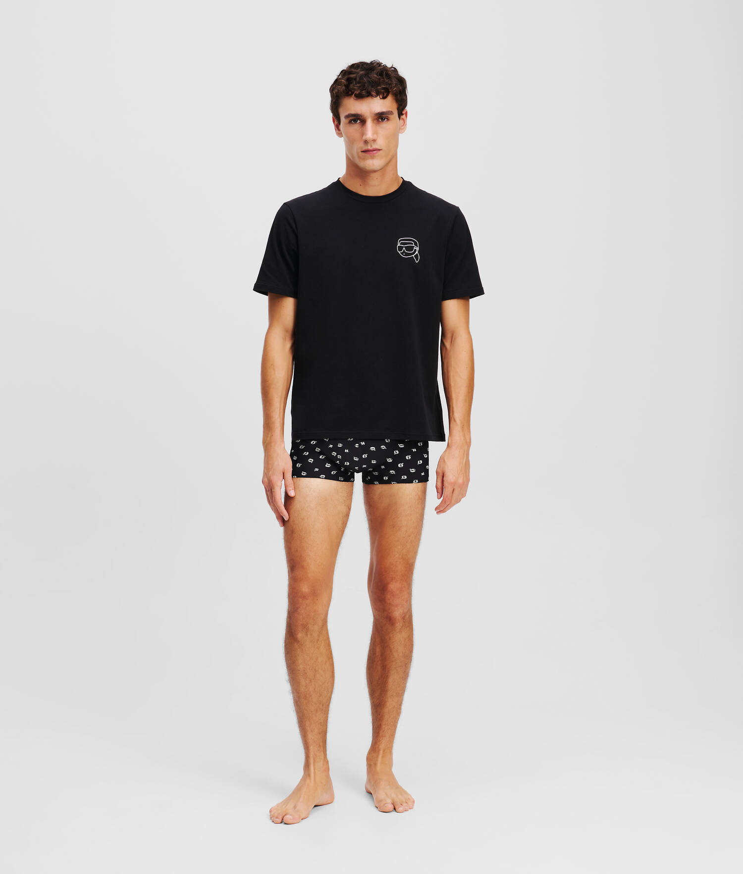 COFFRET CADEAU T-SHIRT ET CALEÇON IKON - Mini motif all over noir