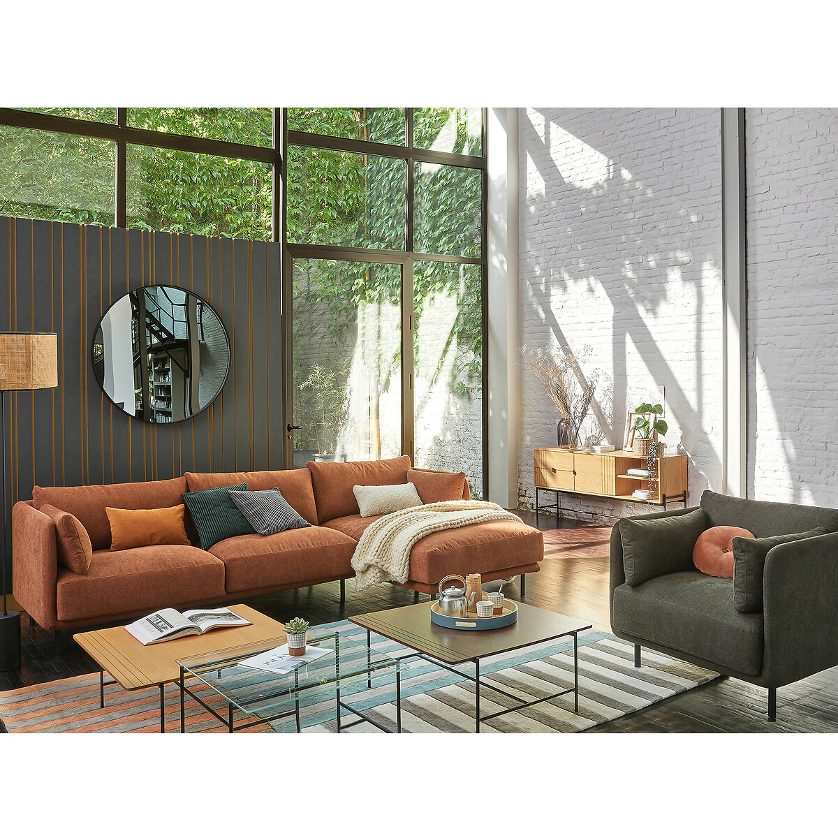 LA REDOUTE INTERIEURS<br>Espelho redondo preto Ø120 cm, Alaria
