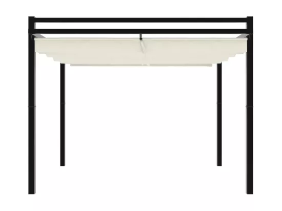 Tonnelle de jardin avec toit rétractable crème 3x3 m aluminium