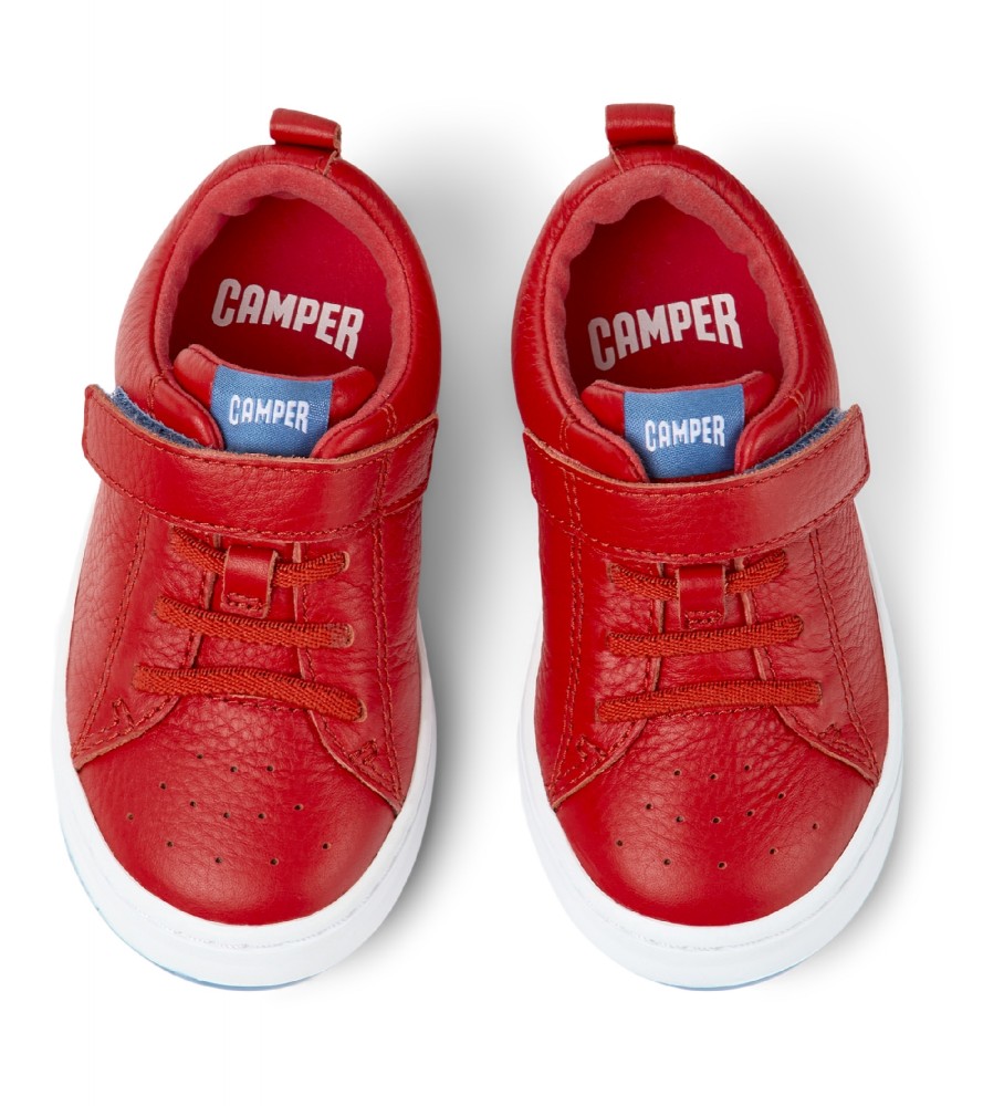 Tênis Camper Runner Four de couro vermelho