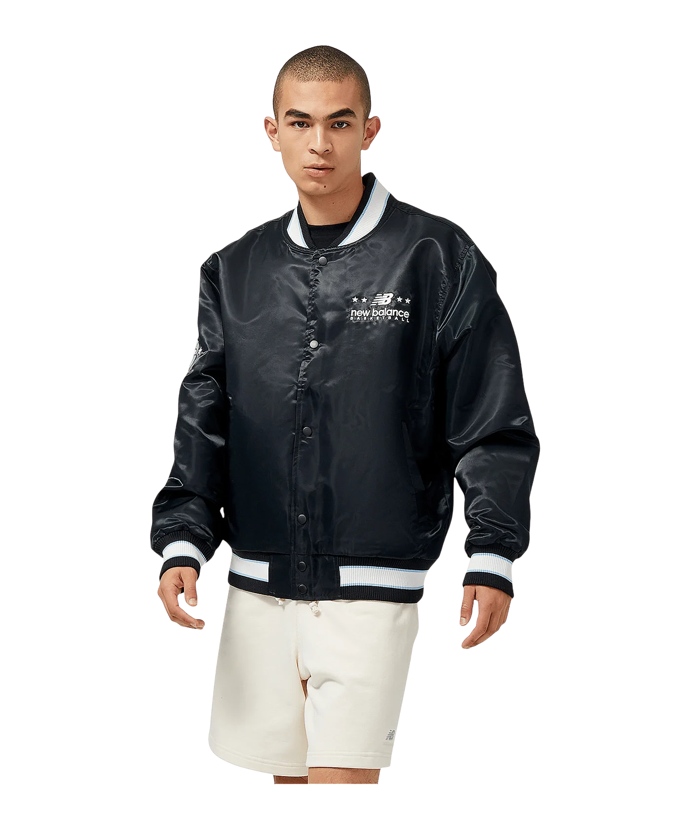 New Balance Hoops Woven Jacke Schwarz FBLK