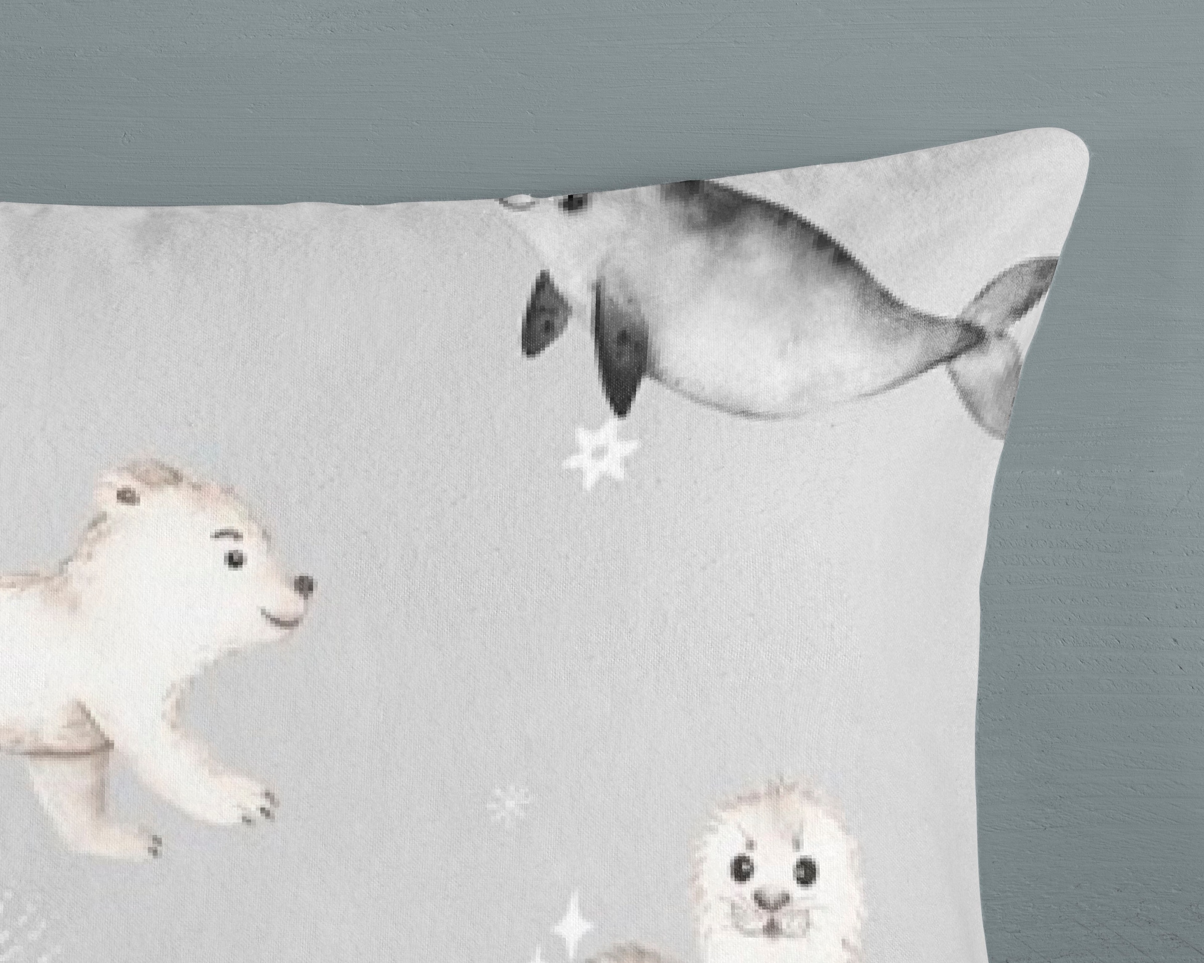 good morning Kinderbettwäsche »Cira« 2 Stk. tlg. Biber, 135x200, Warm, Weich, Wende, Reissverschluss, Kind, Winter, Grau