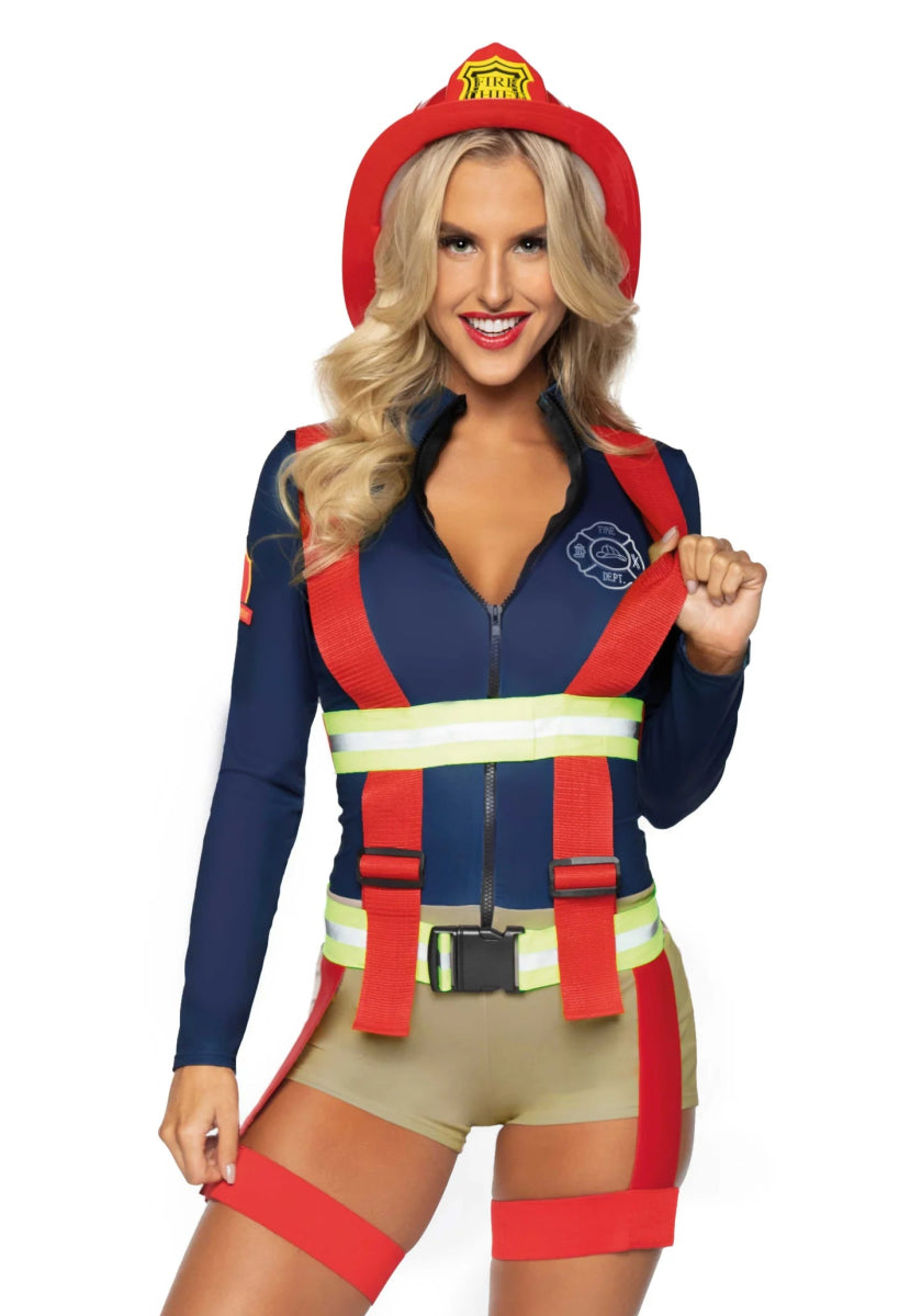 Brandweer Pak Dames Bodysuit Leg Avenue