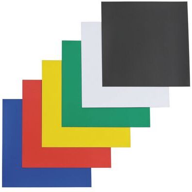 Paquet de 6 plaques aimantées 15 x 15 cm - assorties