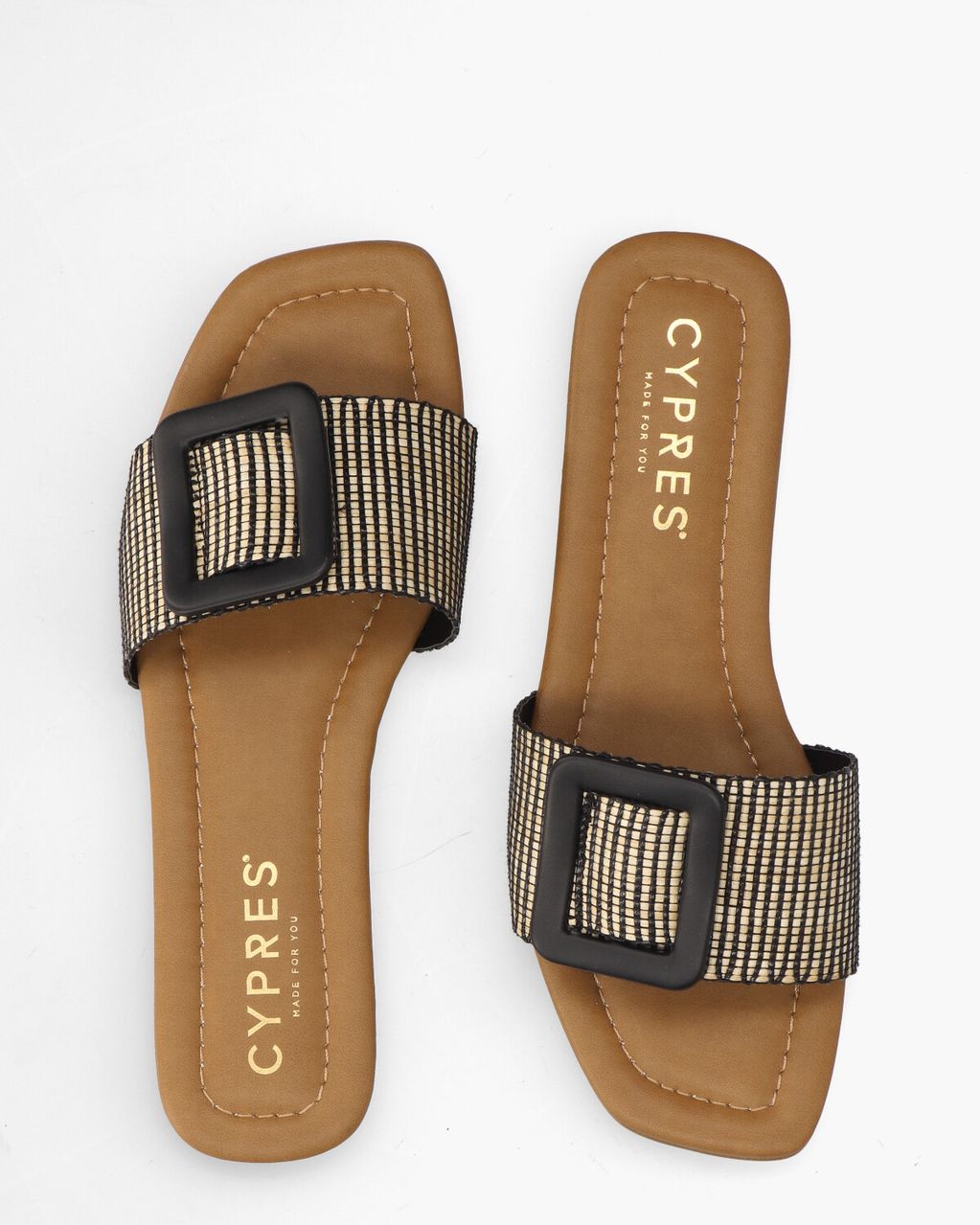 Cypres Tina Beige/Zwart Damesslippers
