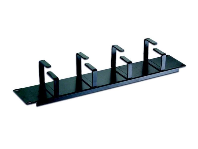 Wirewin Kabelführungspanel KFP-4RING METAL 2U , Schwarz Umfangreiches Kabelschrank-Zubehör