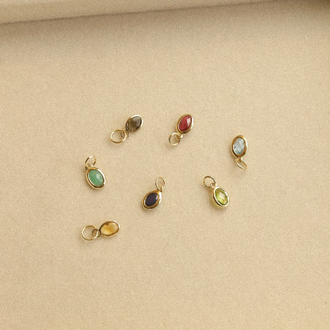 Saffier Birthstone Hanger September | 14K Goud