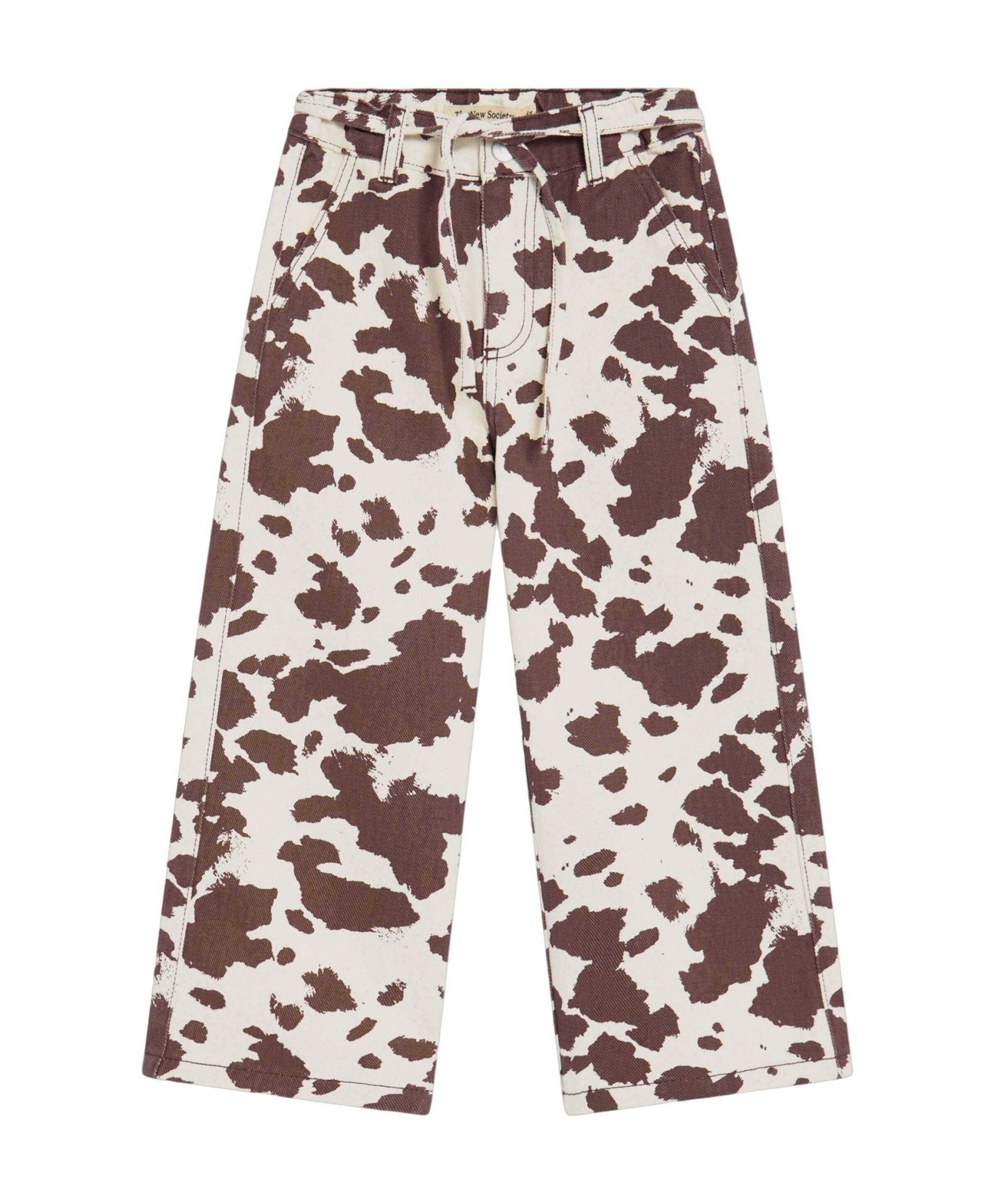 The New Society Dakota Cow Print meisjes jeans bruin