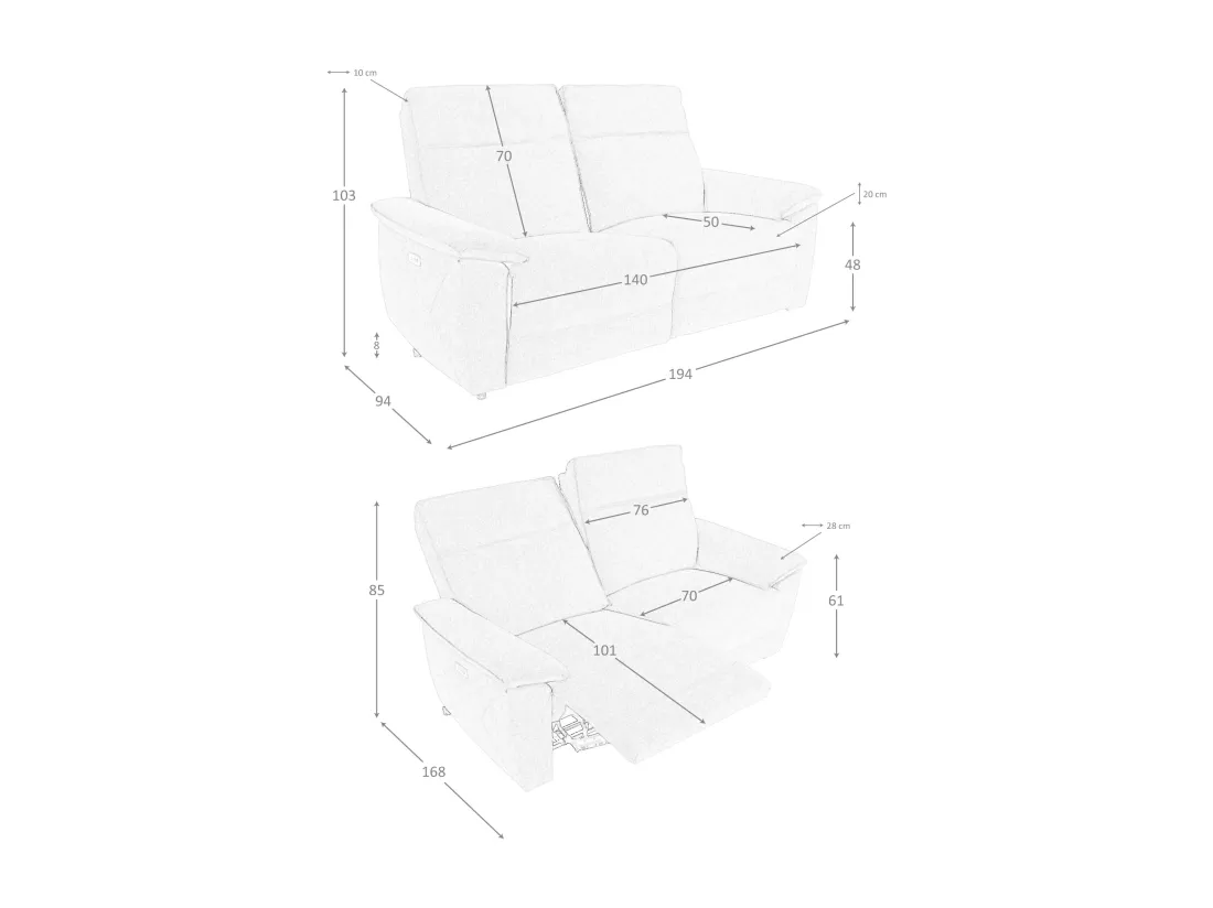 Canapé 3 places en tissu gris 6192 ANGEL CERDA