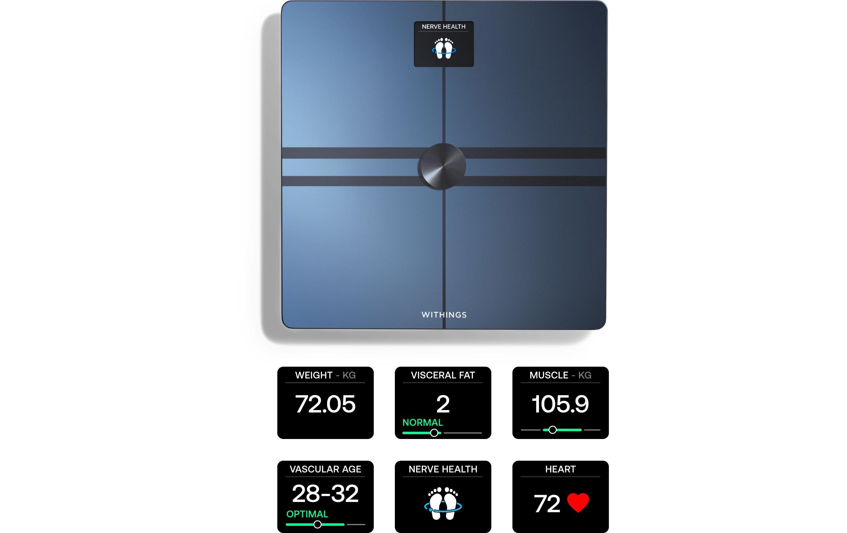 Körperanalysewaage Body Comp Schwarz<br>WLAN-Personenwaage