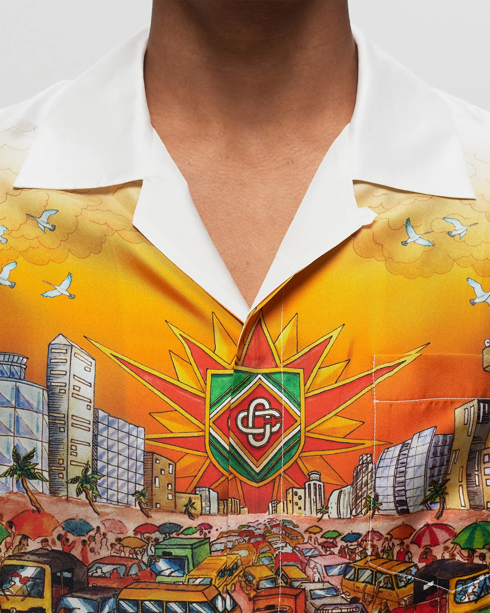 Casablanca UNISEX CUBAN COLLAR LONG SLEEVE SHIRT