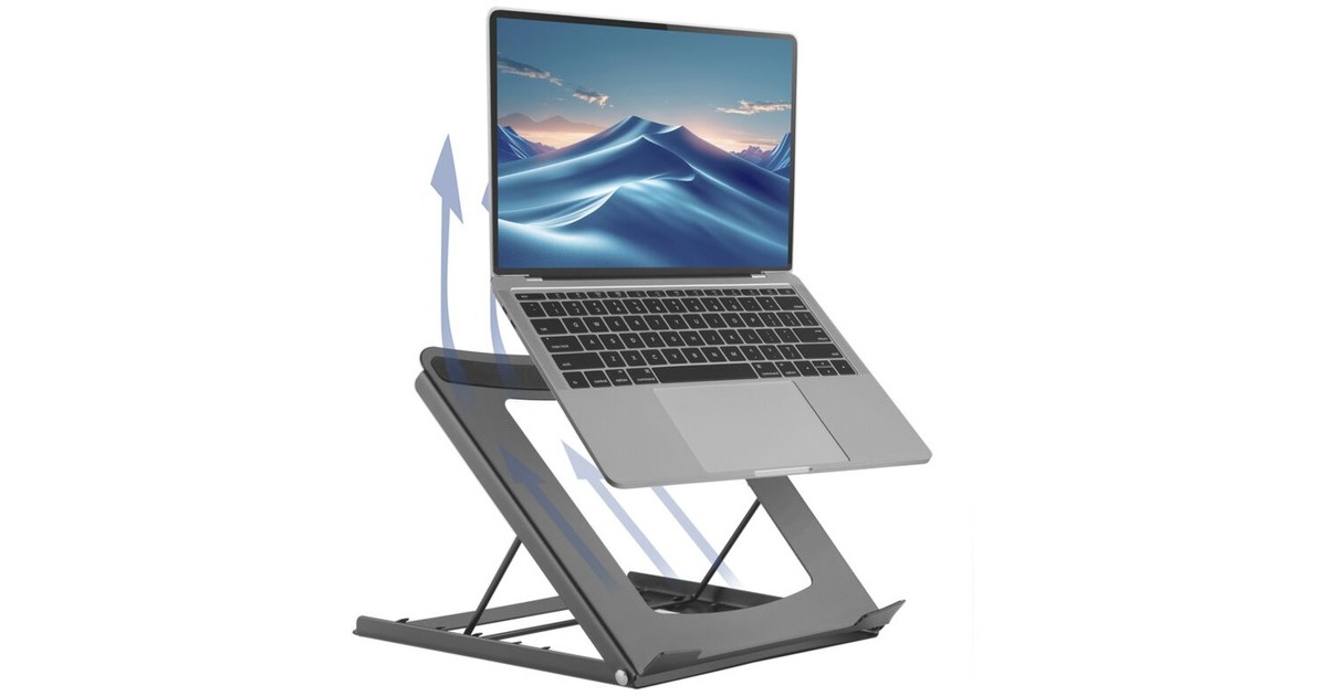 ACT ConnectivityLaptopstandaard, inklapbaar, hoogte verstelbaar in 5 standen  (Zwart)