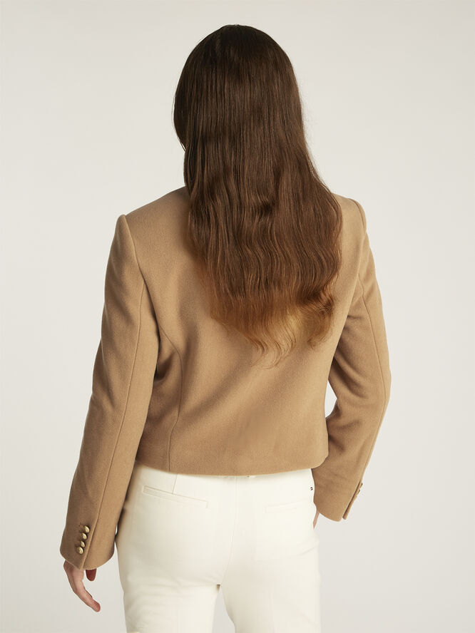 Tommy Hilfiger CROP WOOL GOLD BUTTON JACKET Classic khaki