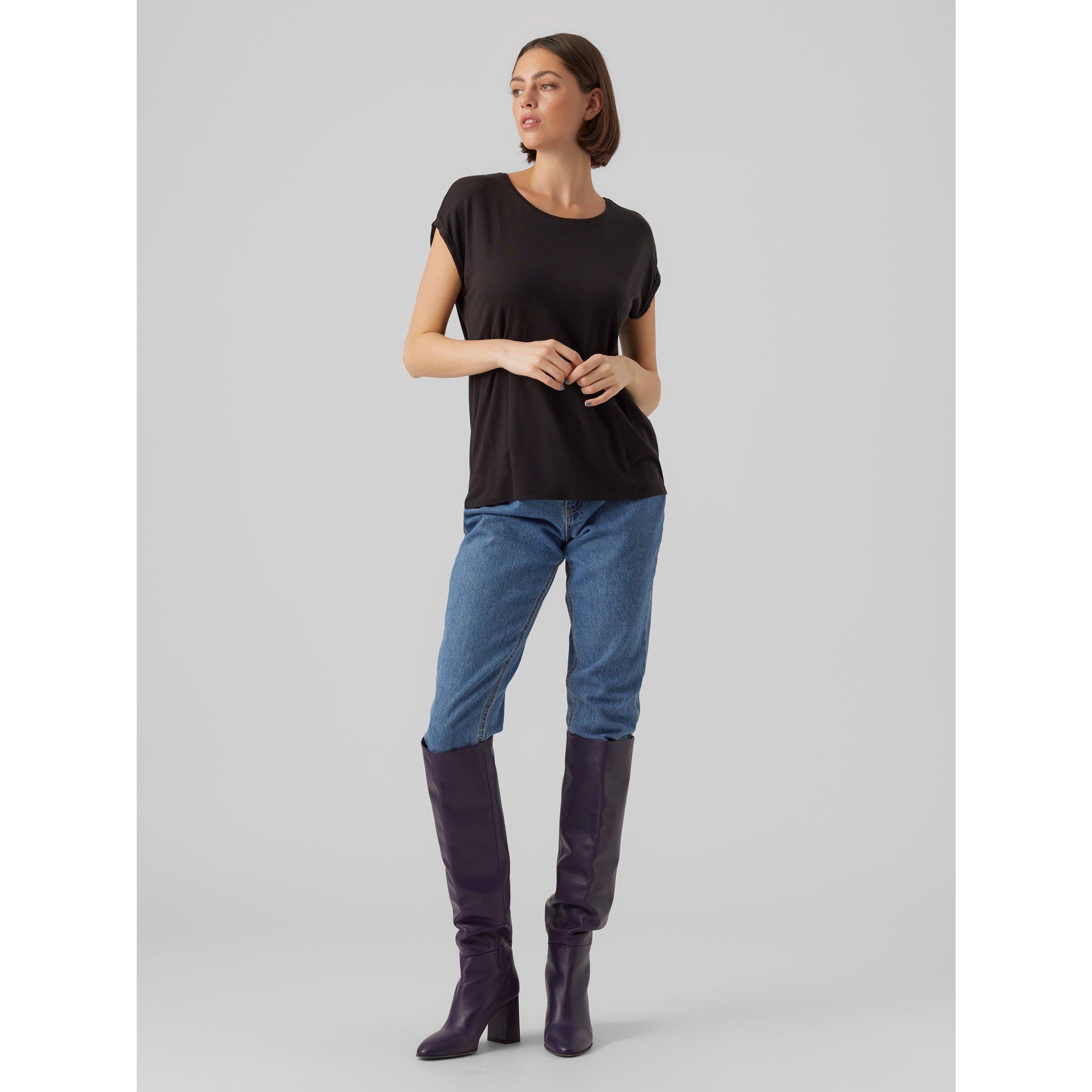 Vero Moda VM Ava Plain Short Sleeve T Shirt Womens