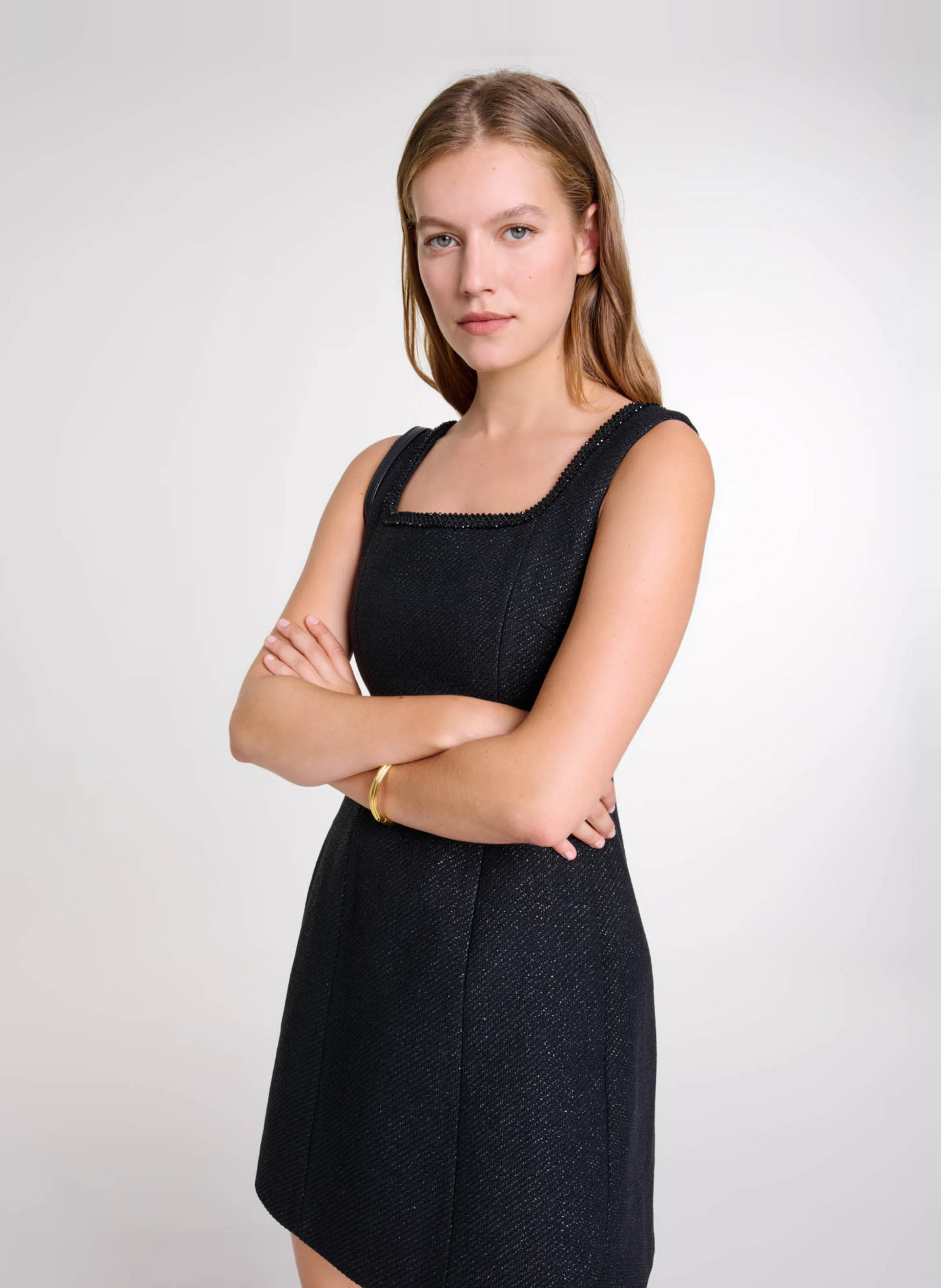 Robe courte pailletée | Noir