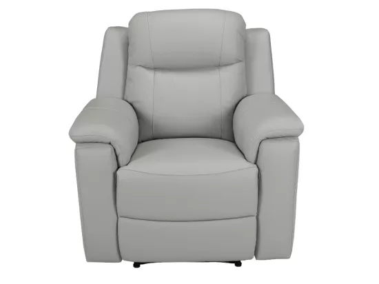Fauteuil relax EVASION en cuir - Gris clair