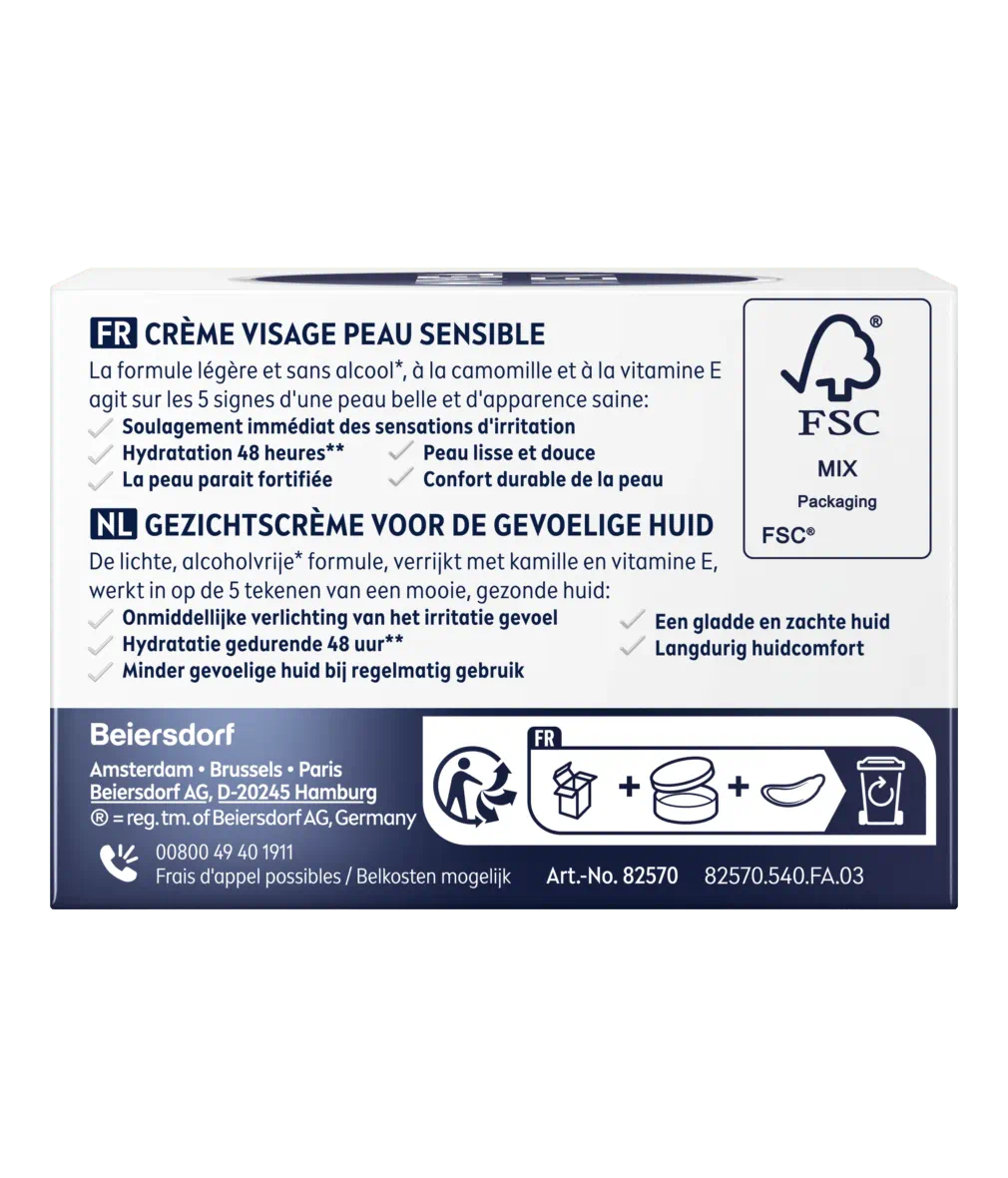 CRÈME VISAGE HOMME PEAU SENSIBLE HYDRATATION 48H