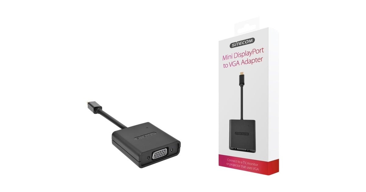 SitecomMini DisplayPort to VGA Adapter  (Zwart, CN-345)