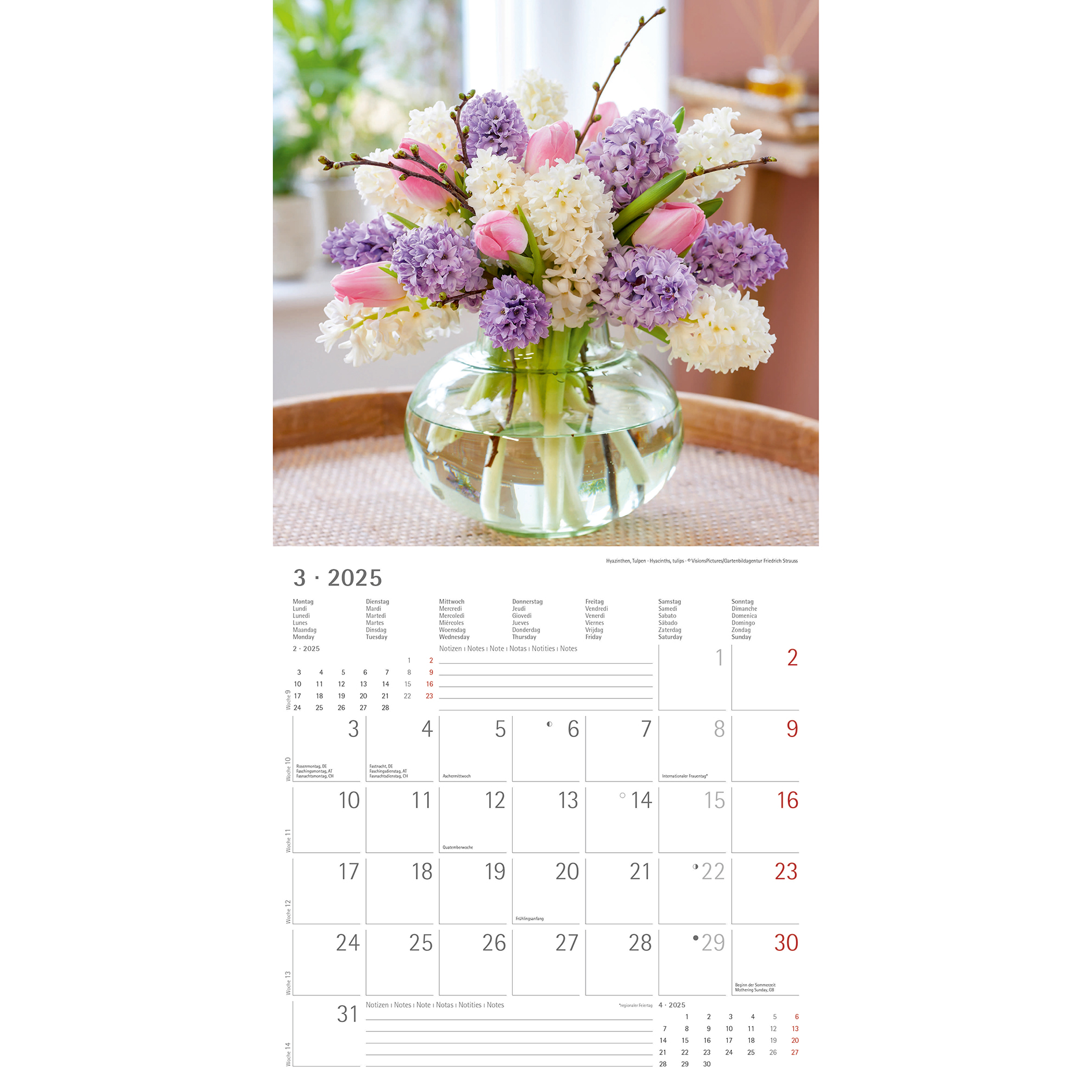 Broschürenkalender 2025 - Blumen - 30x30 cm