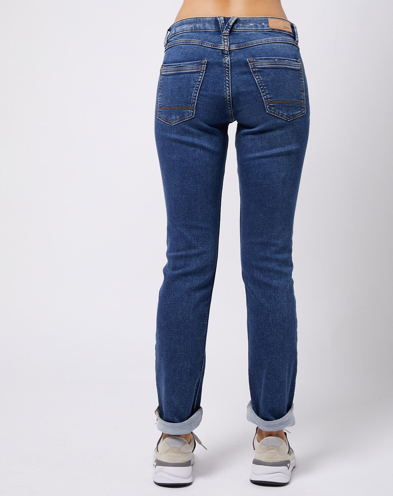 Esprit Jean stretch Slim en coton biologique mélangé bleu moyen